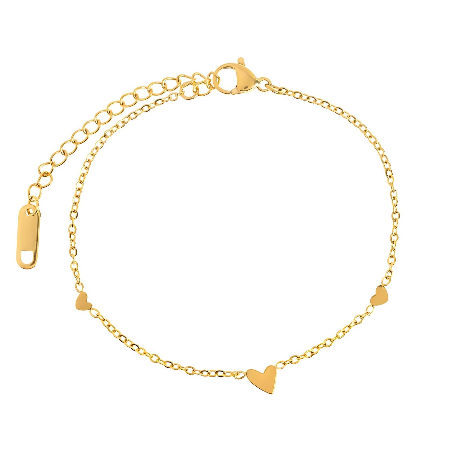 18K gold plated Stainless steel Hearts bracelet, Intensity