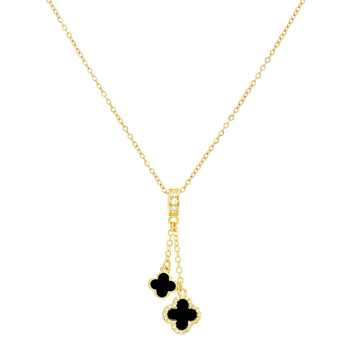 18K gold plated Stainless steel Four-leaf clover necklace, Intensity