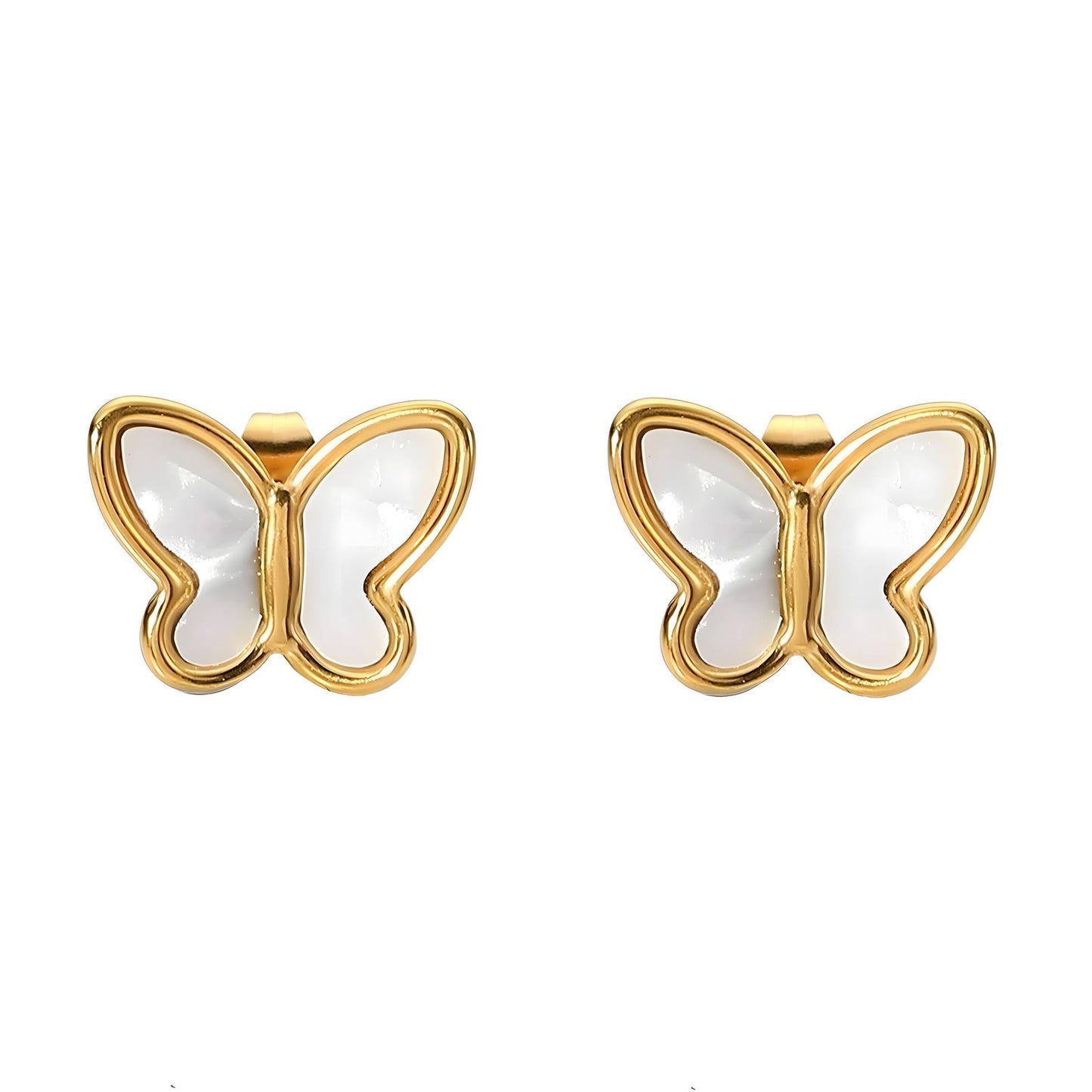 18K gold plated Stainless steel Butterflies earrings, Intensity