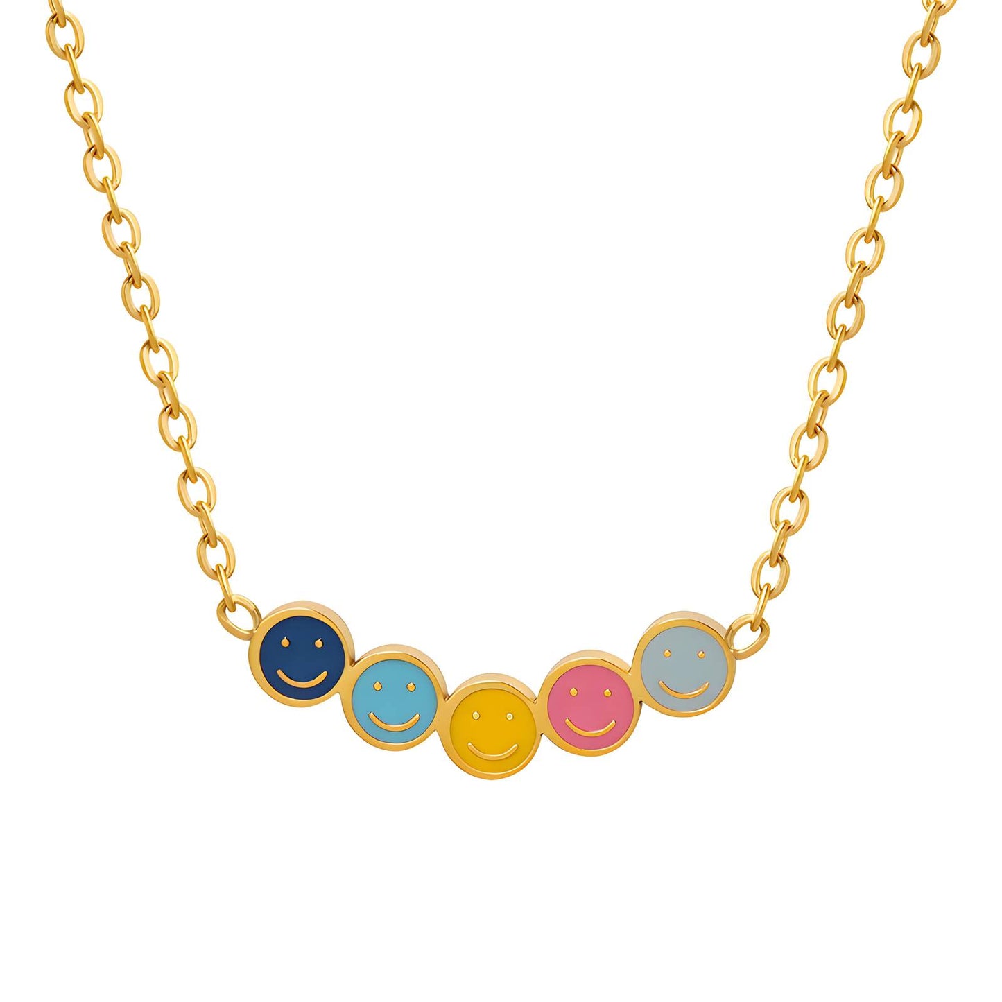 18K gold plated Stainless steel Smile necklace, Intensity