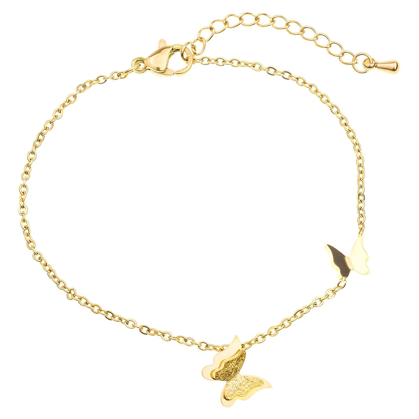 18K gold plated Stainless steel Butterflies bracelet, Intensity