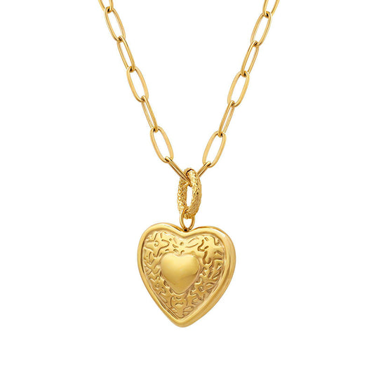 18K gold plated Stainless steel  Heart necklace, Intensity