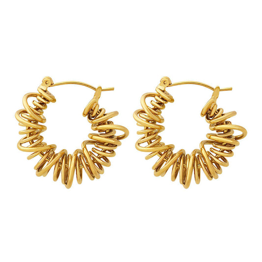 18K gold plated Stainless steel earrings, Intensity