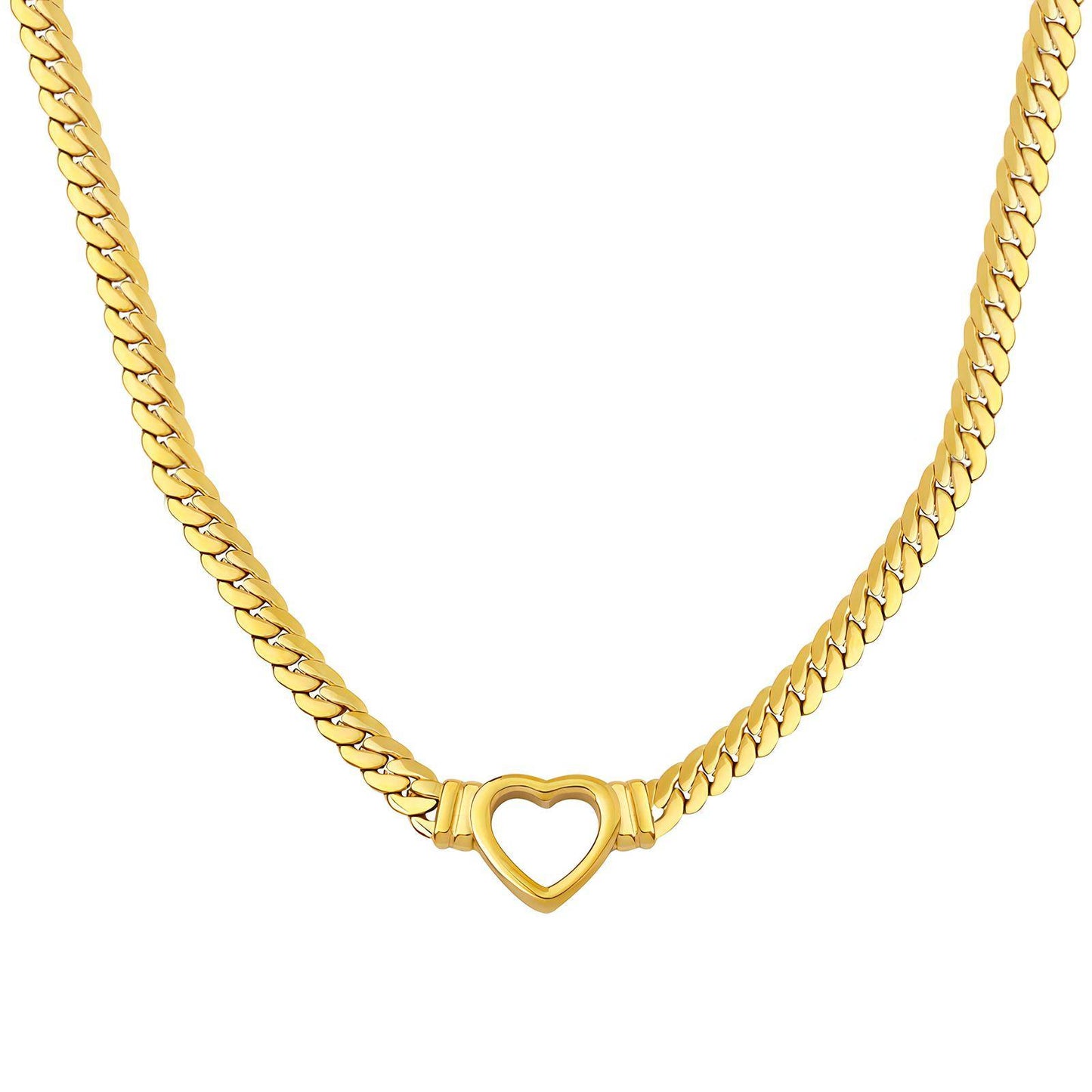 18K gold plated Stainless steel  Heart necklace, Intensity