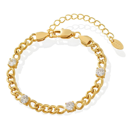 18K gold plated Stainless steel bracelet, Intensity