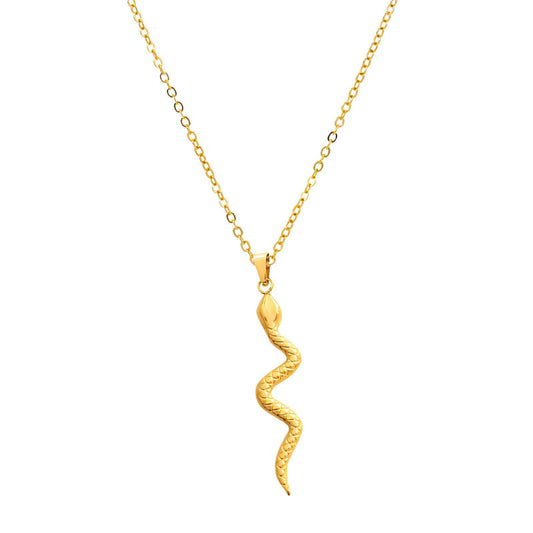 18K gold plated Stainless steel  Snake necklace, Intensity