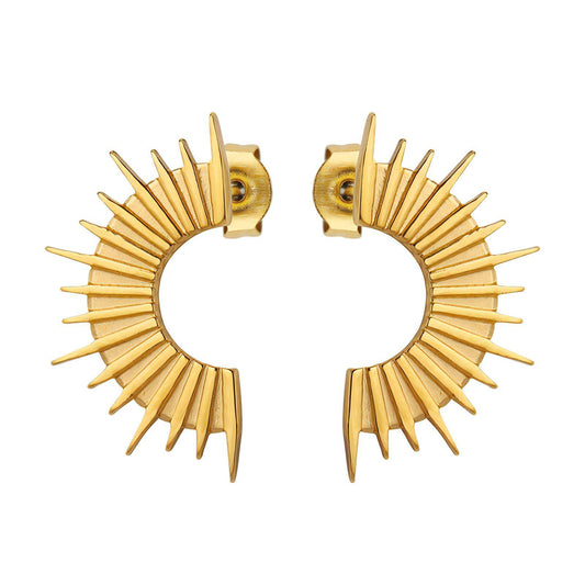 18K gold plated Stainless steel  Spikes earrings, Intensity