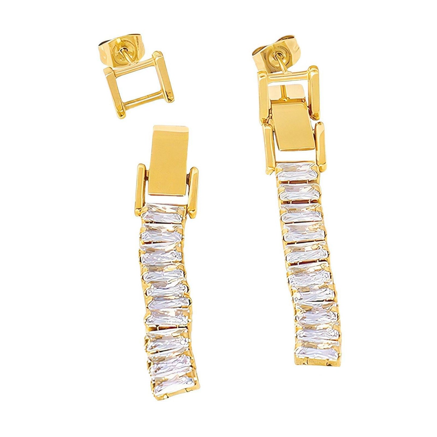 18K gold plated Stainless steel earrings, Intensity