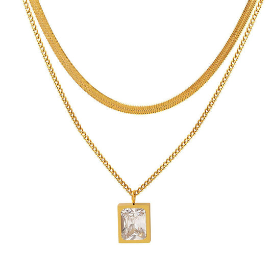 18K gold plated Stainless steel necklace, Intensity