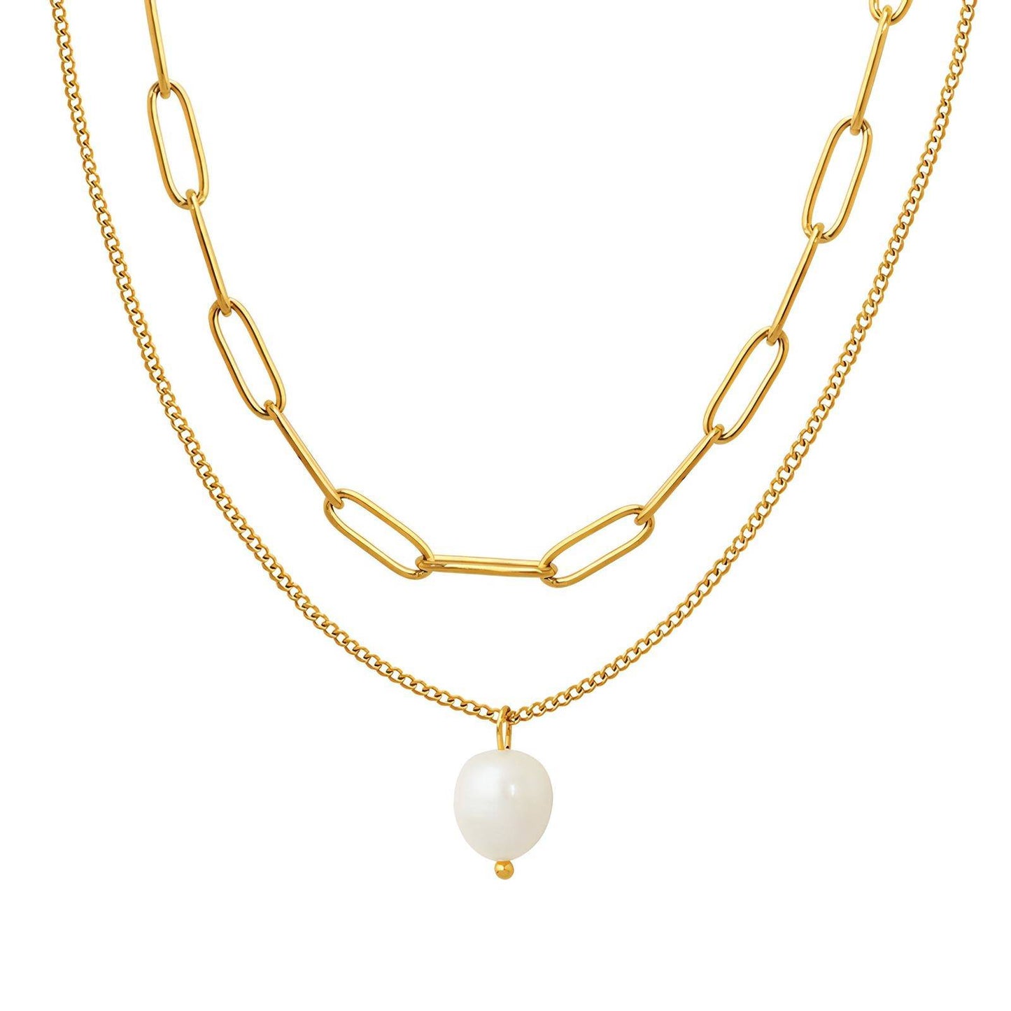 18K gold plated Stainless steel necklace, Intensity