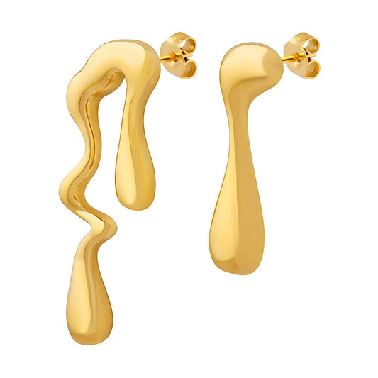 18K gold plated Stainless steel earrings, Intensity