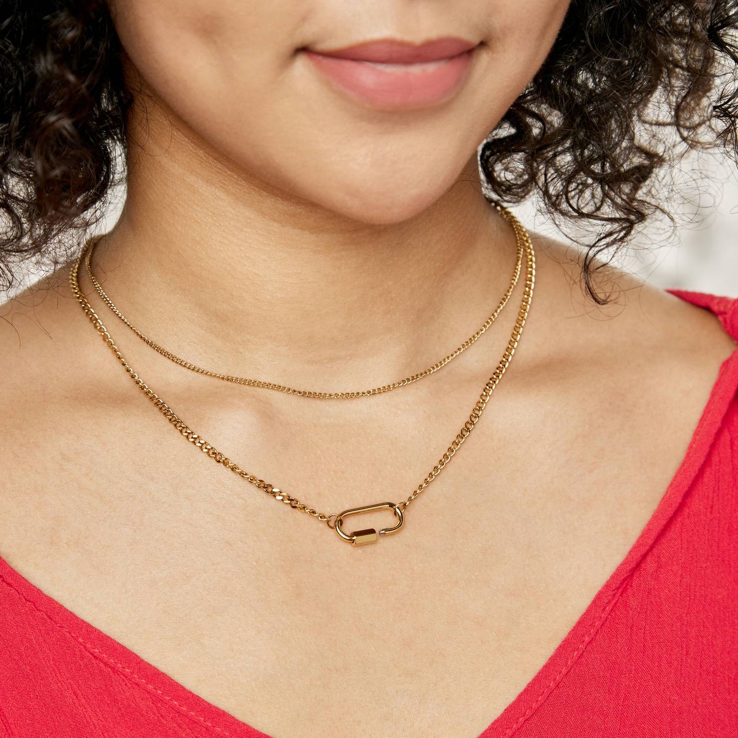 18K gold plated Stainless steel necklace, Intensity