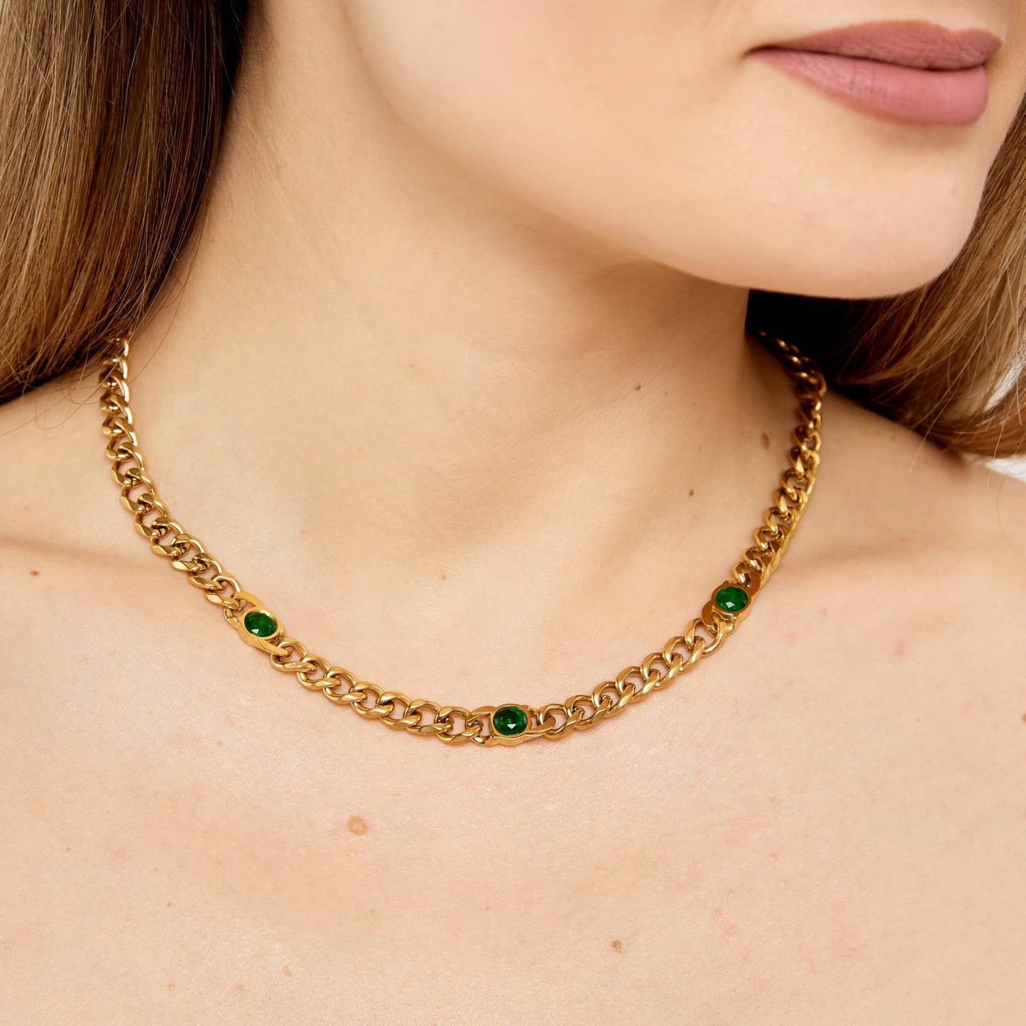 18K gold plated Stainless steel necklace, Intensity