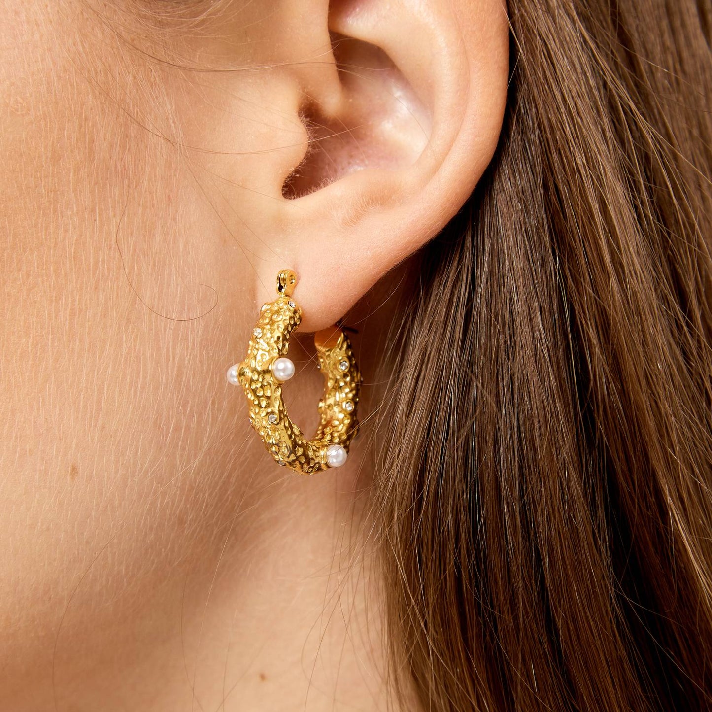 18K gold plated Stainless steel earrings, Intensity