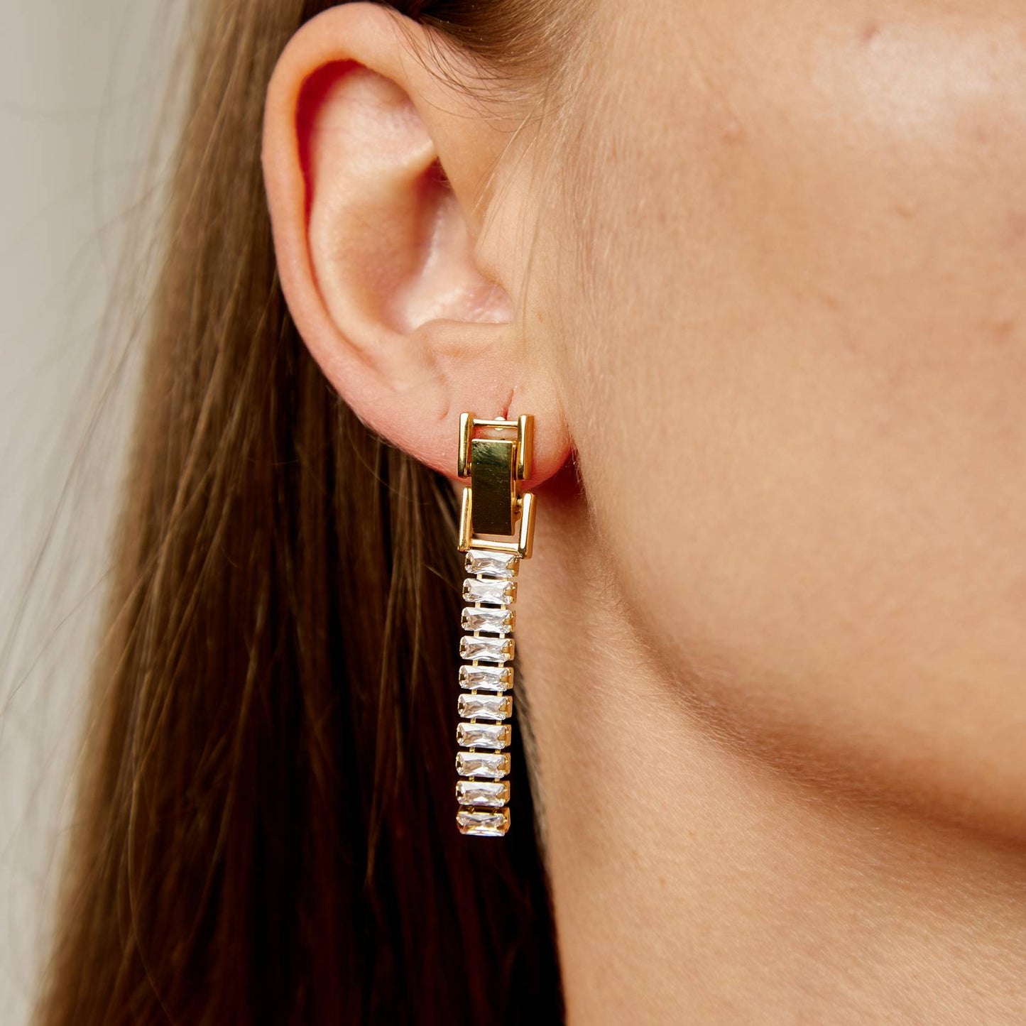 18K gold plated Stainless steel earrings, Intensity