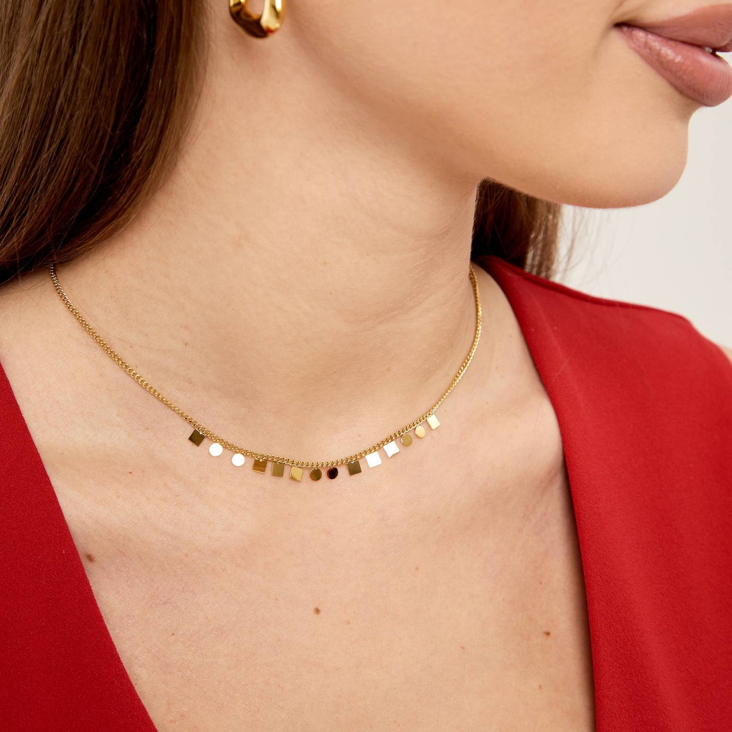 18K gold plated Stainless steel necklace, Intensity