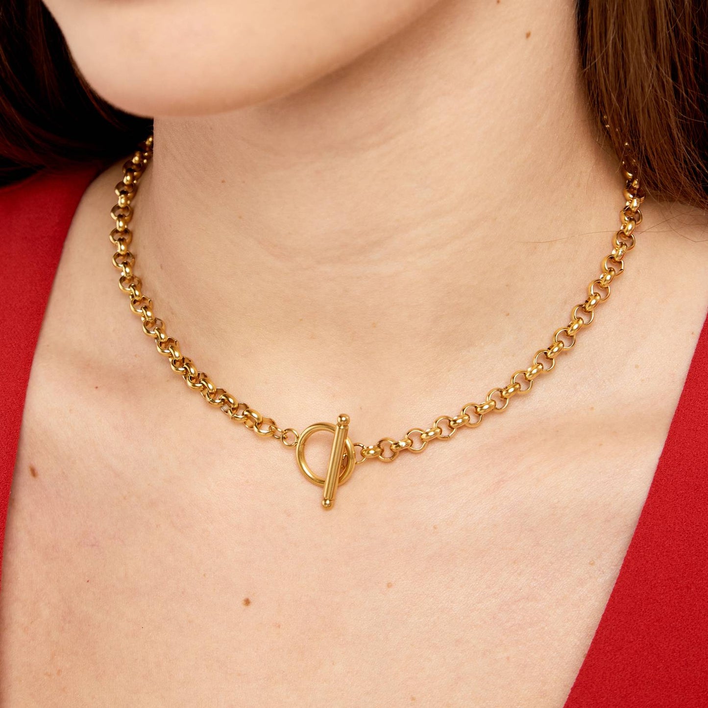 18K gold plated Stainless steel necklace, Intensity