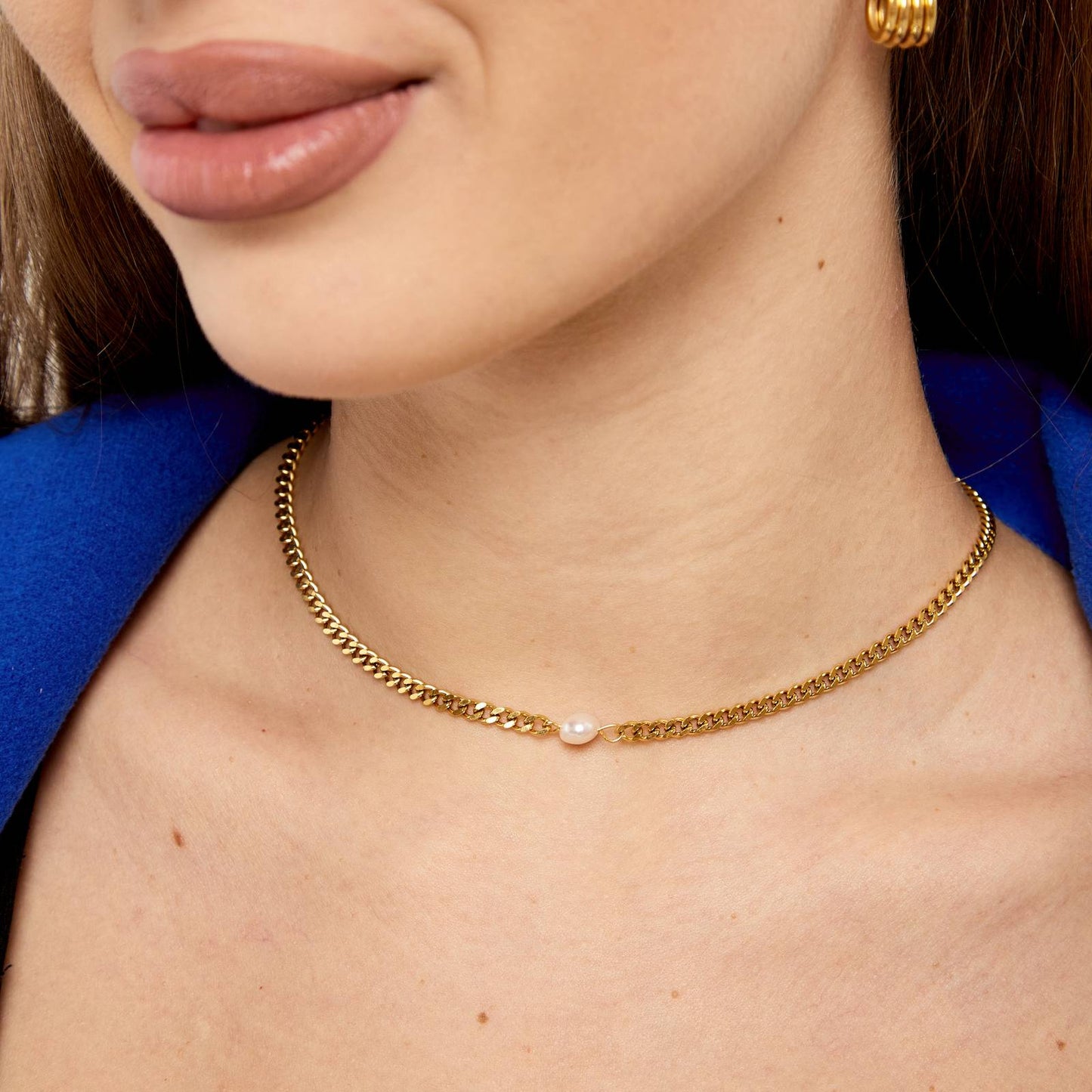 18K gold plated Stainless steel necklace, Intensity