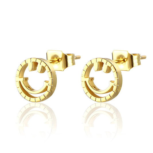 18K gold plated Stainless steel  Smile earrings, Intensity