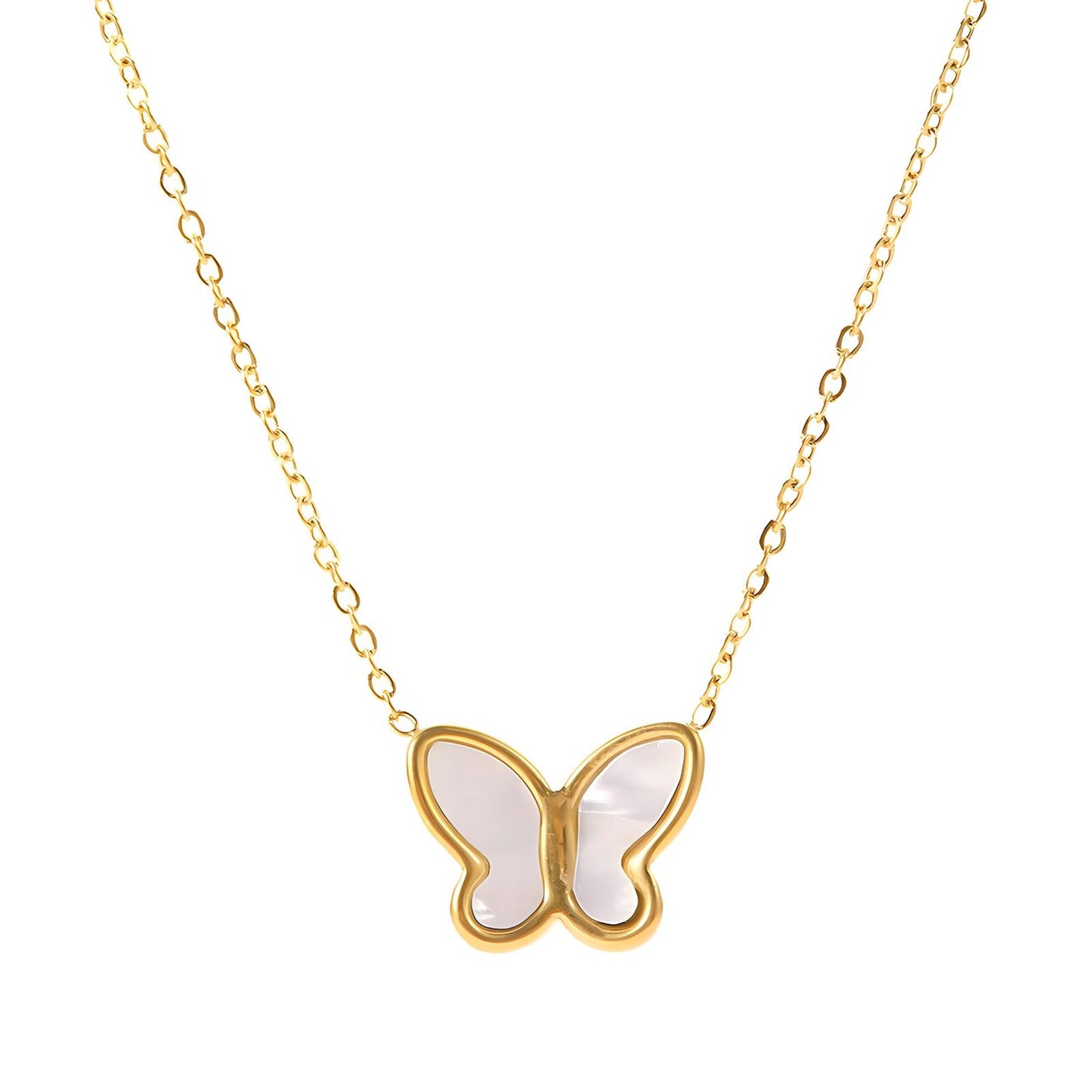 18K gold plated Stainless steel  Butterfly necklace, Intensity