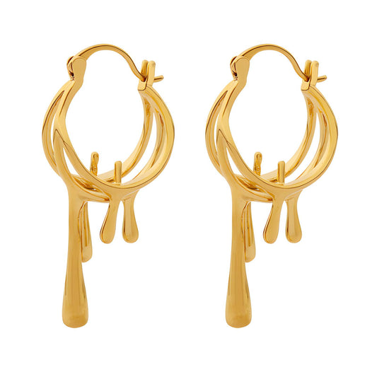 18K gold plated Stainless steel earrings, Intensity