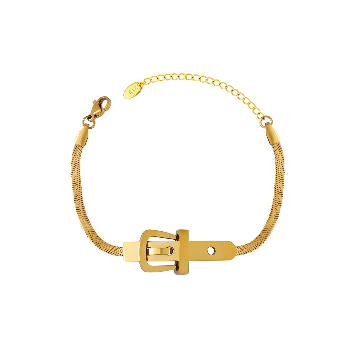 18K gold plated Stainless steel  Belt bracelet, Intensity