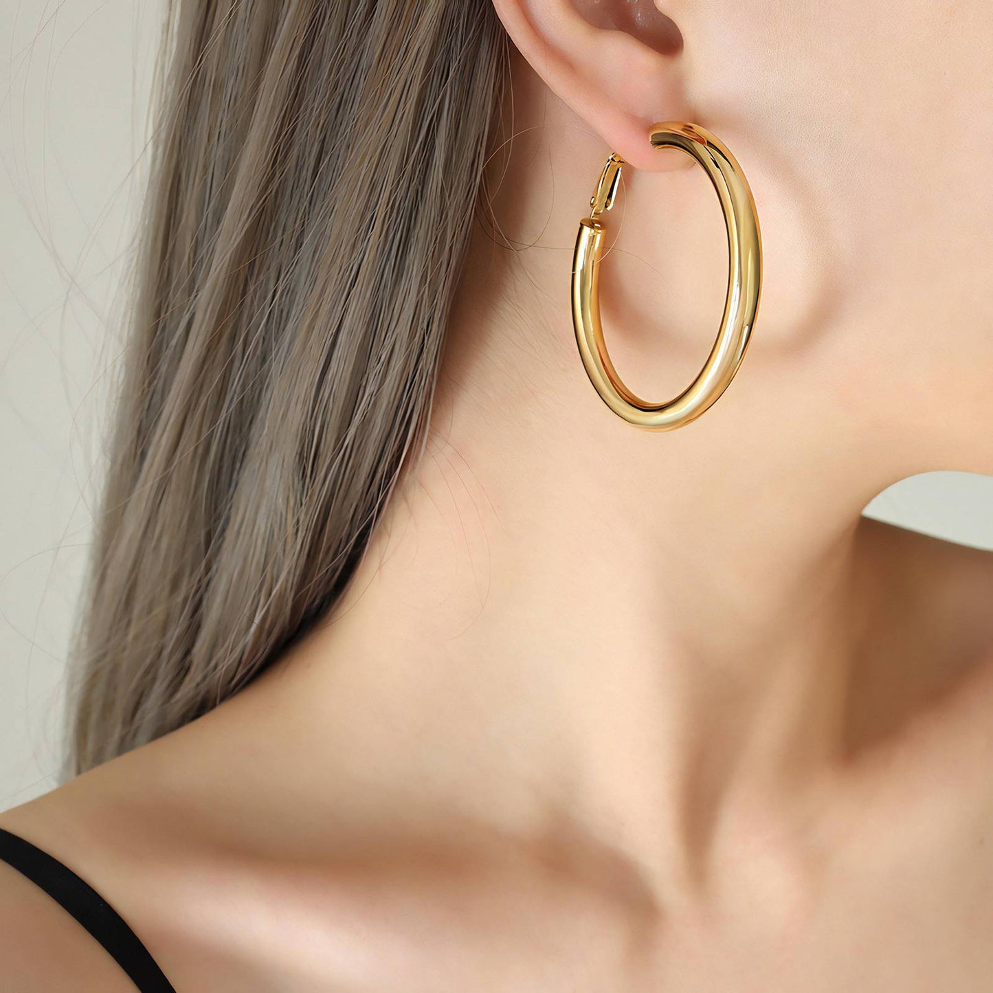 18K gold plated Stainless steel earrings, Intensity