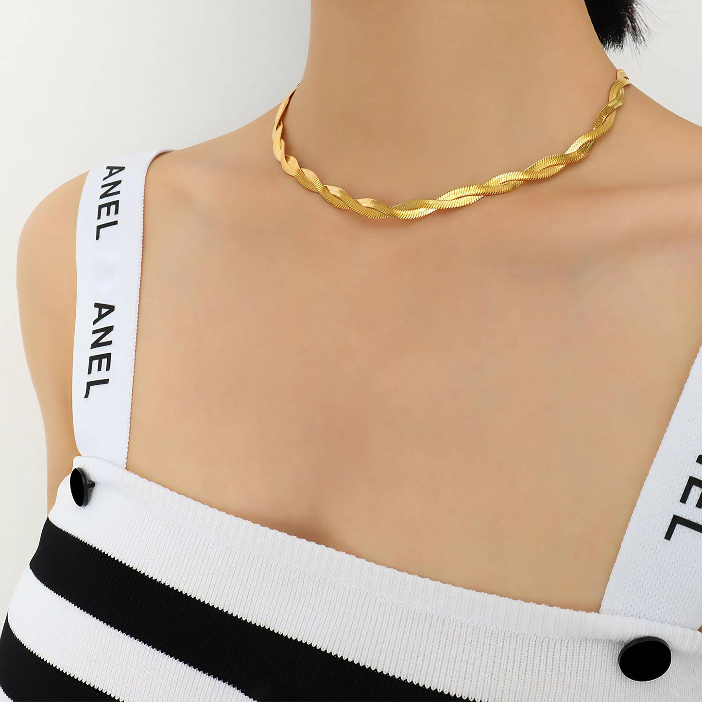 18K gold plated Stainless steel necklace, Intensity