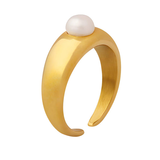 18K gold plated Stainless steel finger ring, Intensity