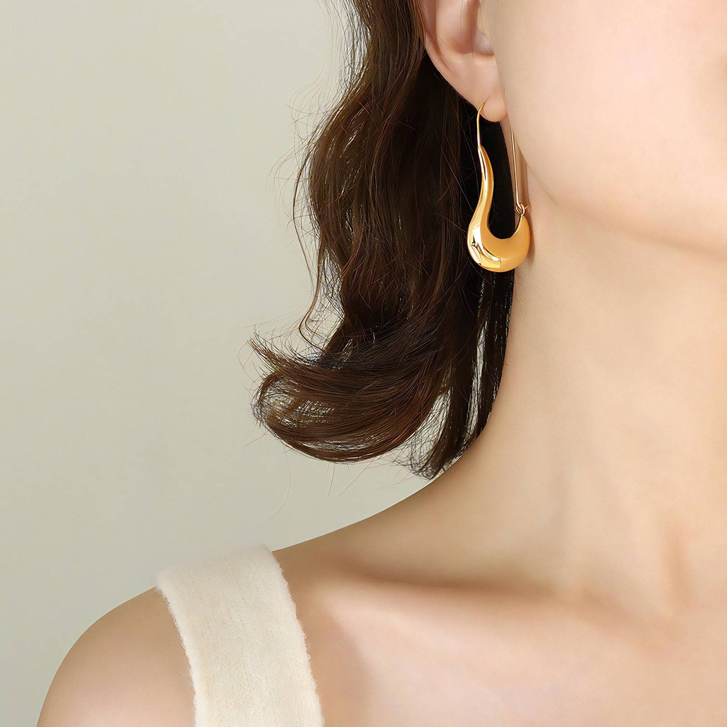 18K gold plated Stainless steel earrings, Intensity