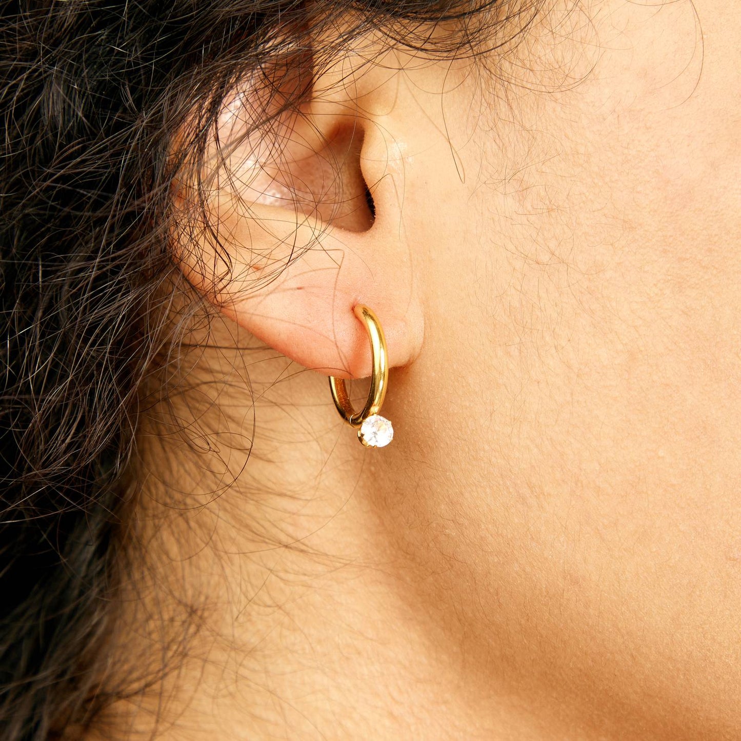 18K gold plated Stainless steel earrings, Intensity