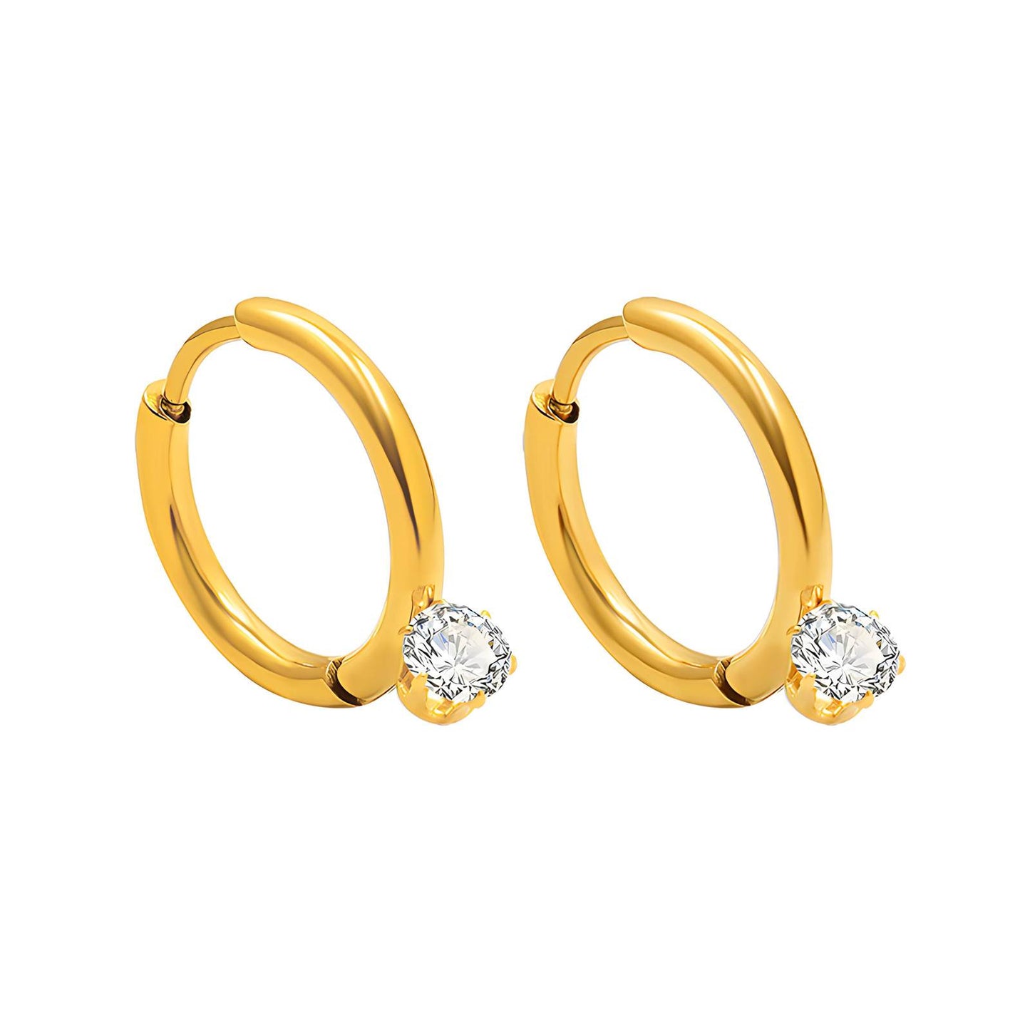 18K gold plated Stainless steel earrings, Intensity