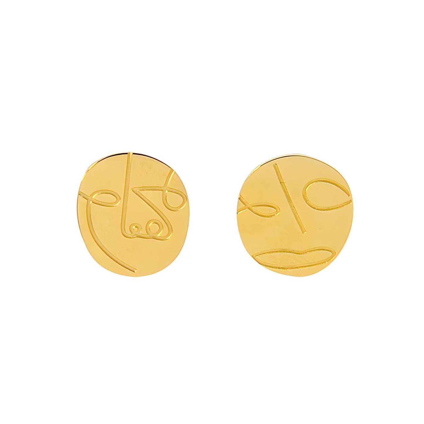 18K gold plated Stainless steel earrings, Intensity