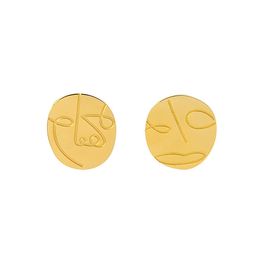 18K gold plated Stainless steel earrings, Intensity