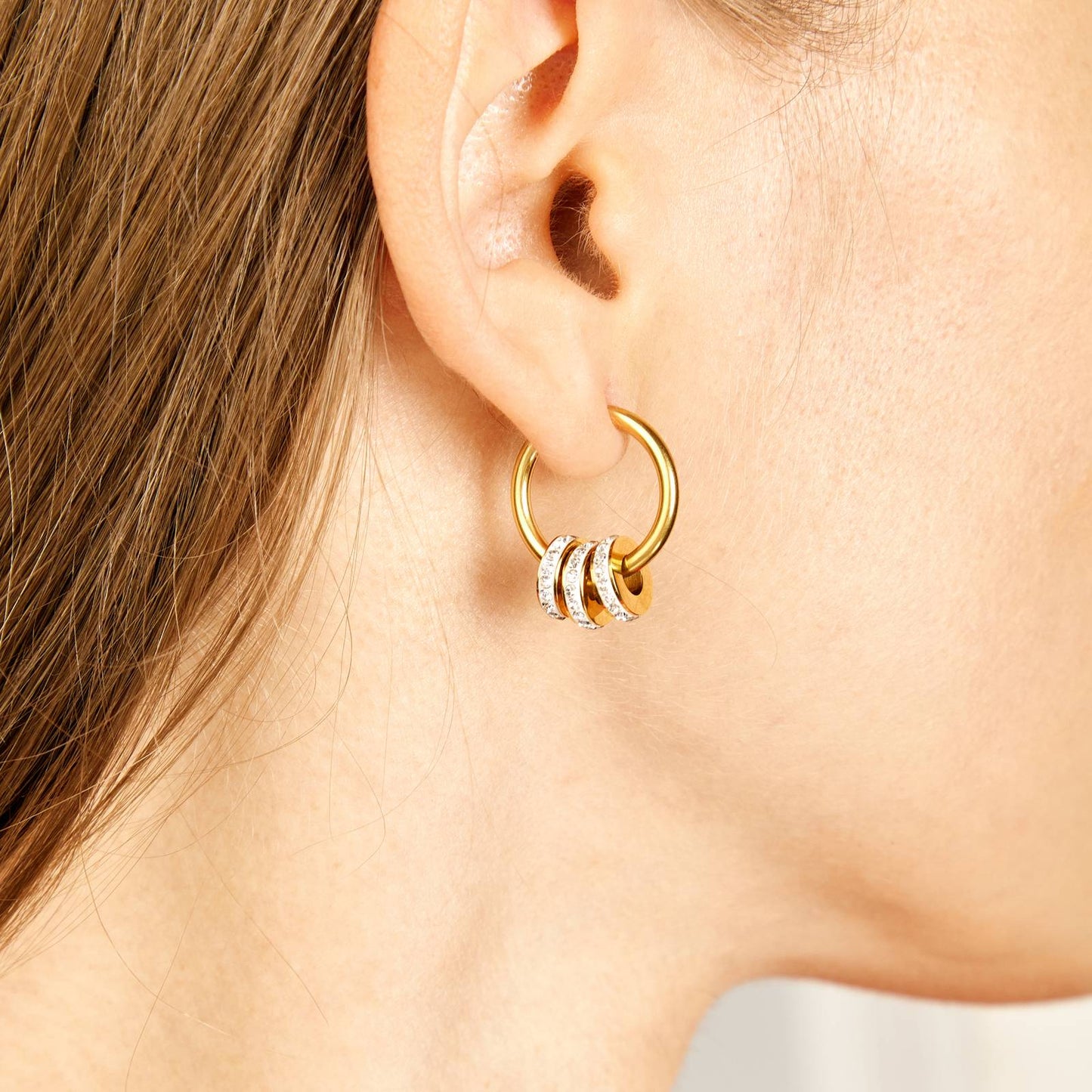 18K gold plated Stainless steel earrings, Intensity