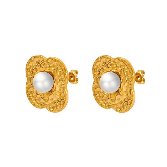 18K gold plated Stainless steel earrings, Intensity