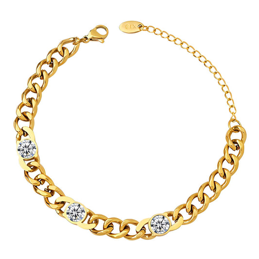 18K gold plated Stainless steel bracelet, Intensity