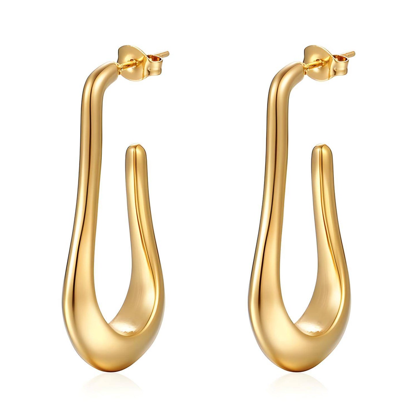 18K gold plated Stainless steel earrings, Intensity