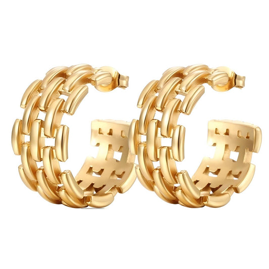 18K gold plated Stainless steel earrings, Intensity