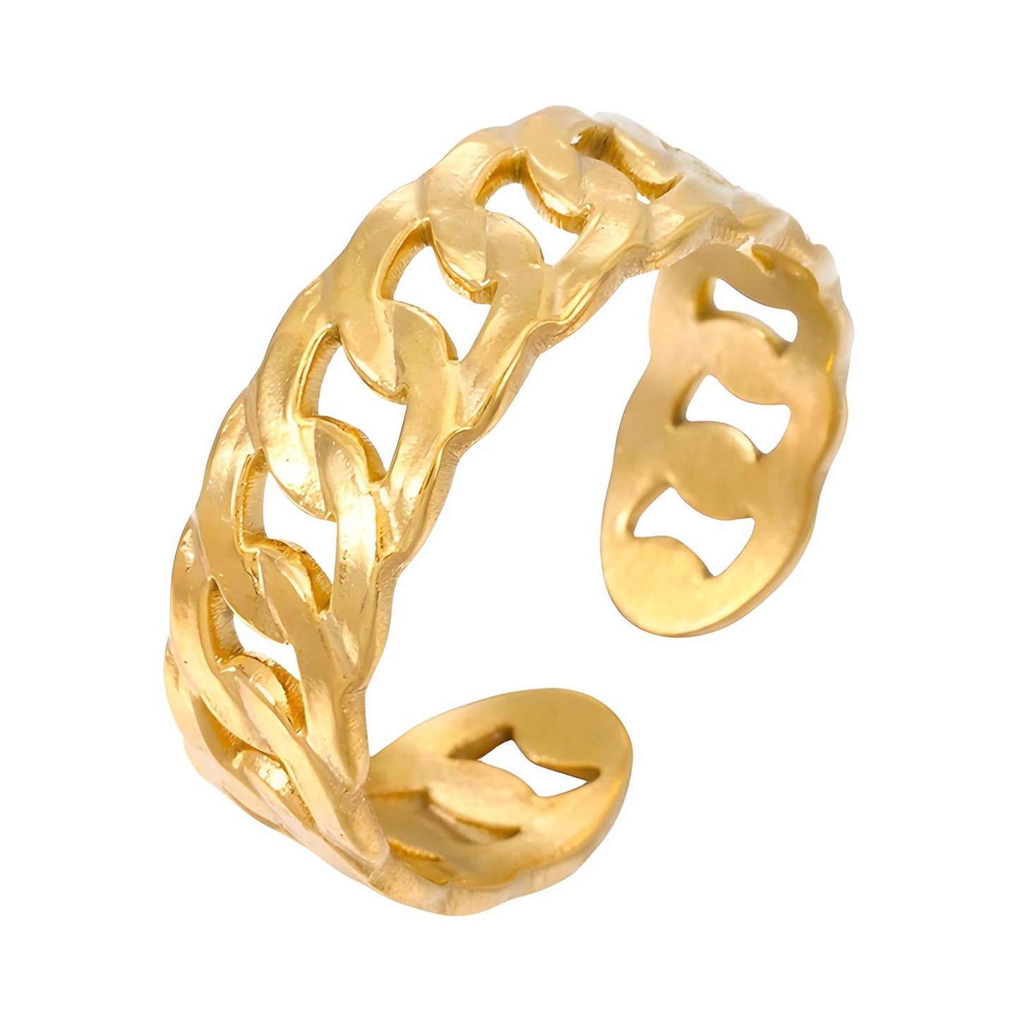 18K gold plated Stainless steel finger ring, Intensity