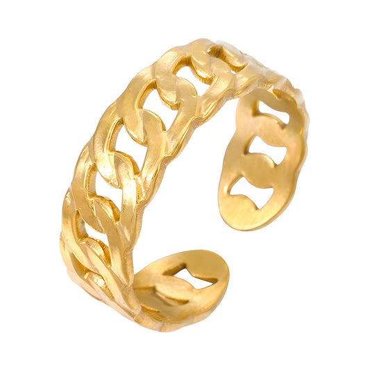 18K gold plated Stainless steel finger ring, Intensity