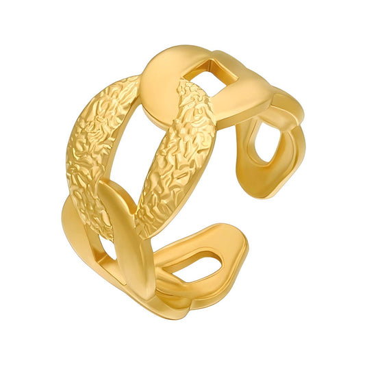 18K gold plated Stainless steel finger ring, Intensity