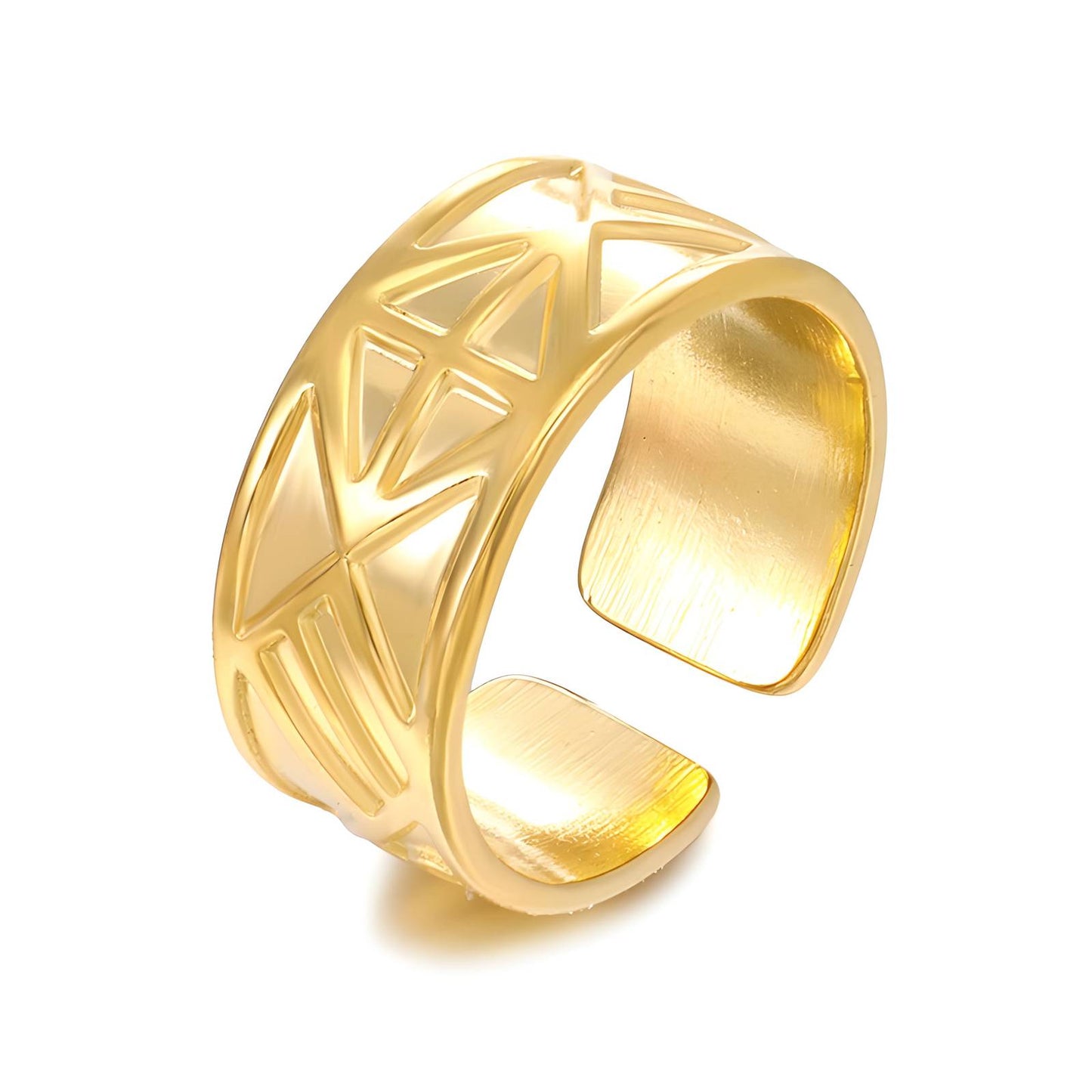 18K gold plated Stainless steel finger ring, Intensity