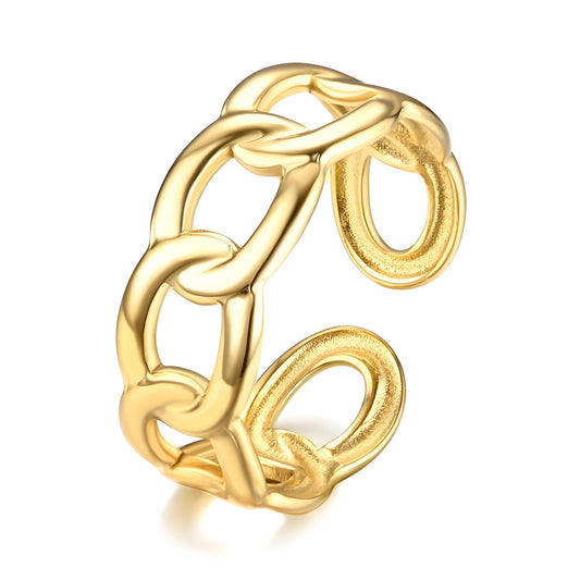 18K gold plated Stainless steel finger ring, Intensity