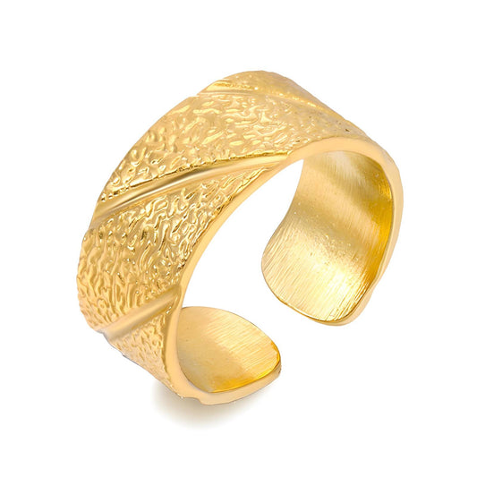 18K gold plated Stainless steel finger ring, Intensity