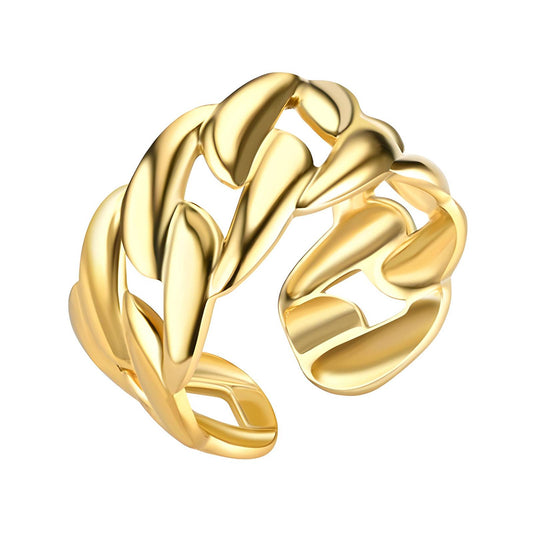 18K gold plated Stainless steel finger ring, Intensity