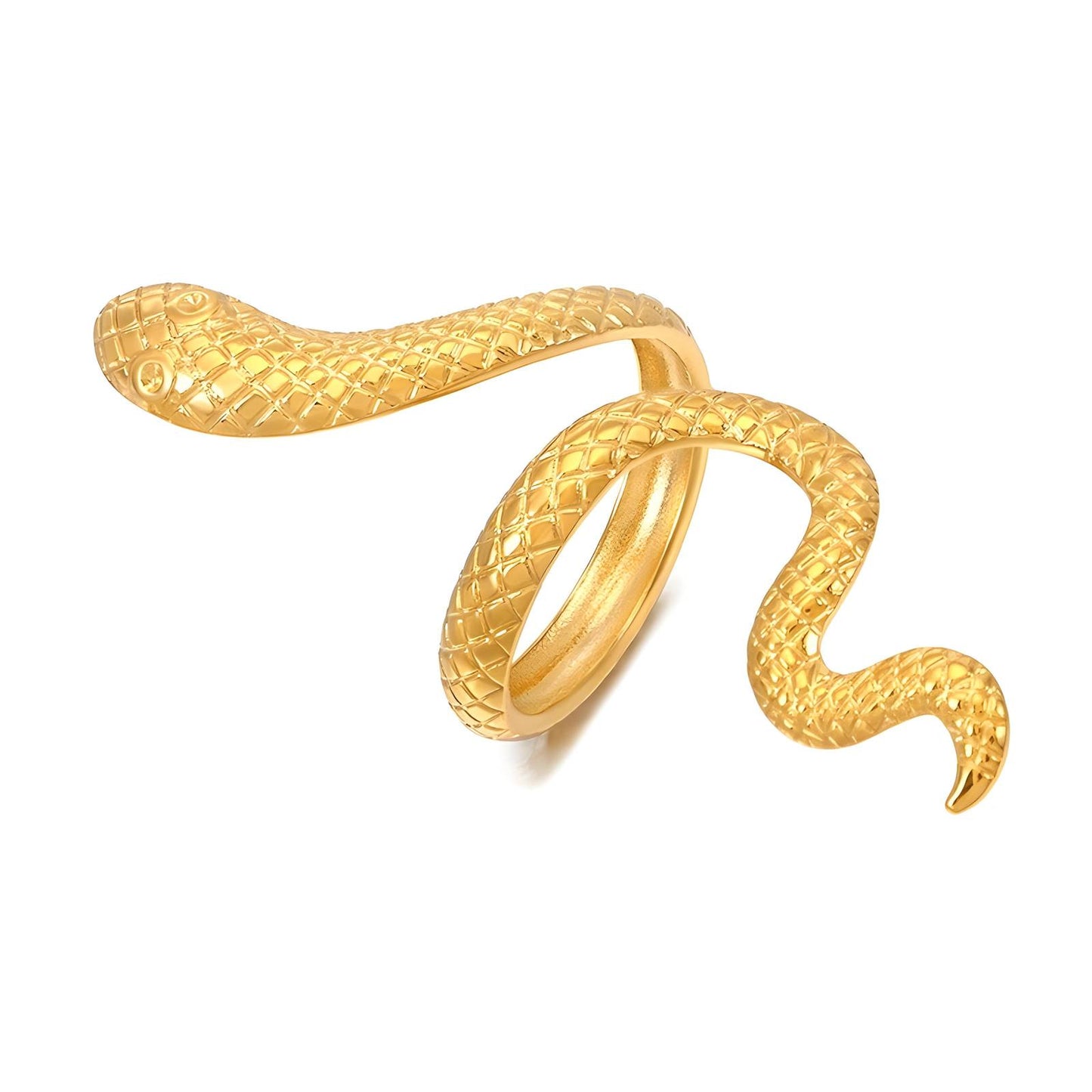 18K gold plated Stainless steel  Snake finger ring, Intensity