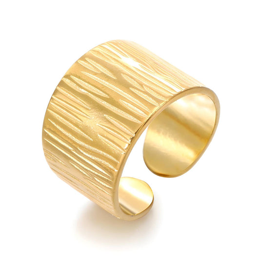 18K gold plated Stainless steel finger ring, Intensity