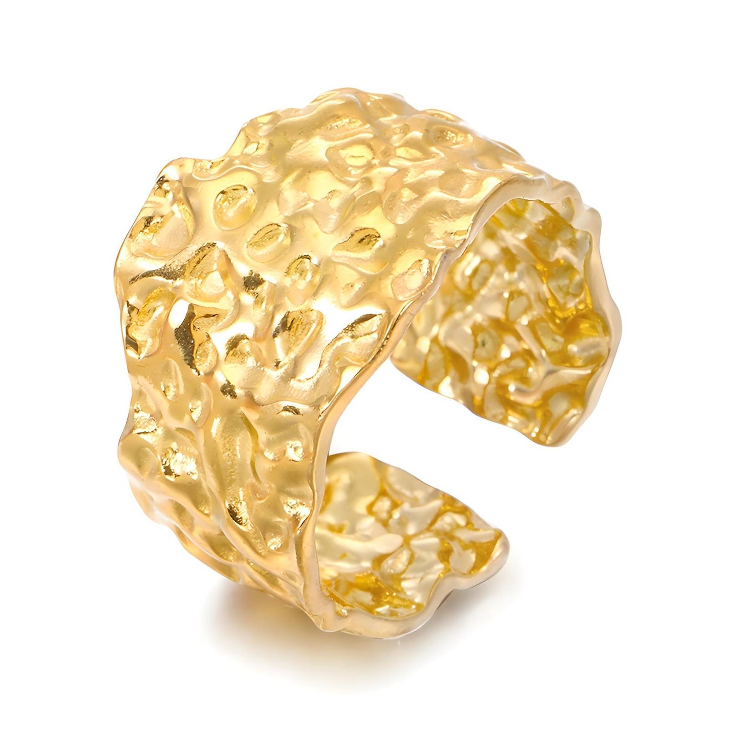 18K gold plated Stainless steel finger ring, Intensity