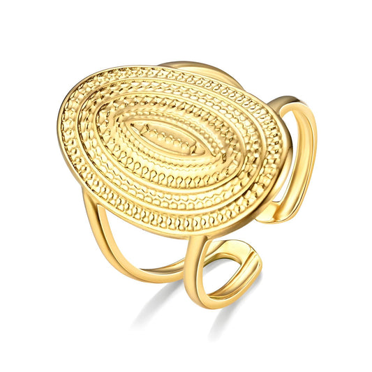 18K gold plated Stainless steel finger ring, Intensity